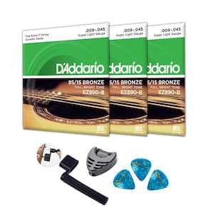 Encordoamento Daddario 85/15 p/ Violão - Som Brilhante - Kit