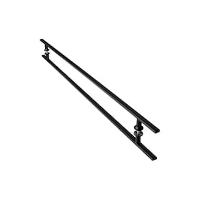 Puxador De Porta Inox Vidro Pivotante Preto 120cm MS FS