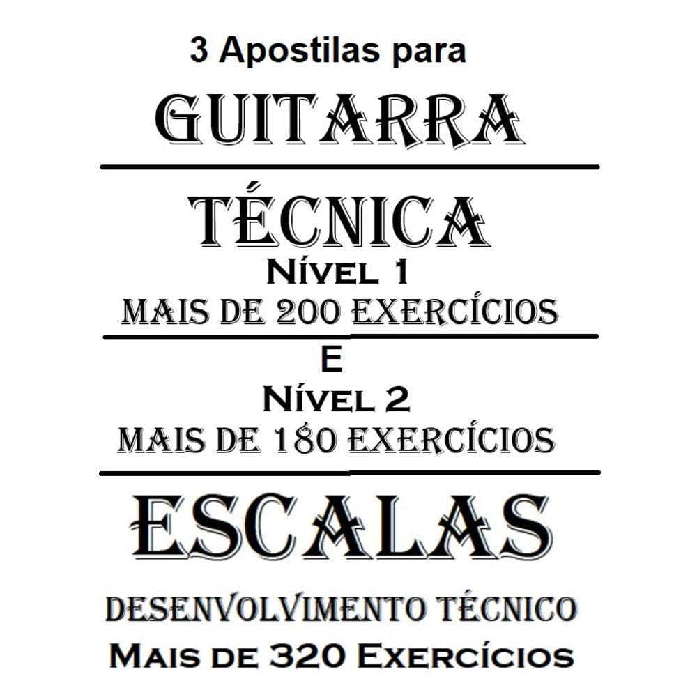 Apostilas de Estudo Guitarra em 3 Volumes
