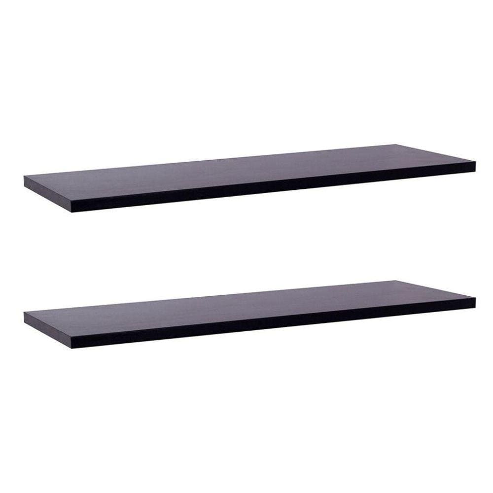 Kit Com 2 Prateleiras 60 X 10cm Suporte Invisivel Cor Preto