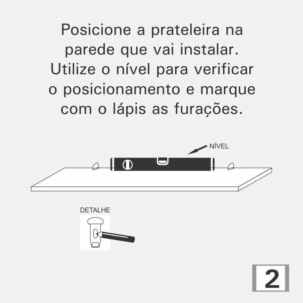 Kit com 3 Prateleiras 40 x 20cm Suporte Invisivel - Cor Vermelho