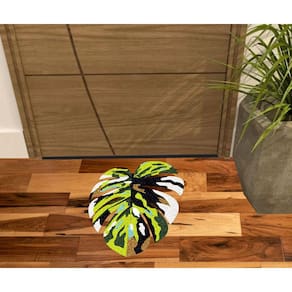 Tapete Capacho Planta, Formato Folha, Para Decoração De Sala Quarto Banheiro E Varandas.