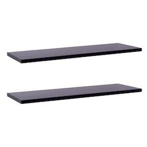 Kit Com 2 Prateleiras 60 X 10cm Suporte Invisivel Cor Preto