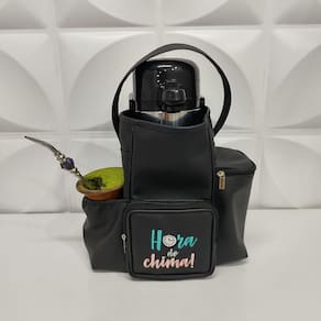 Mateira Personalizada Hora do Chima para Levar Chimarrão Cor Preta - Coutre Bolsas