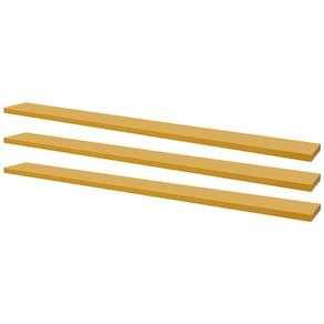 Kit 3 Prateleiras 90 x 10cm Amarela Suporte Invisível