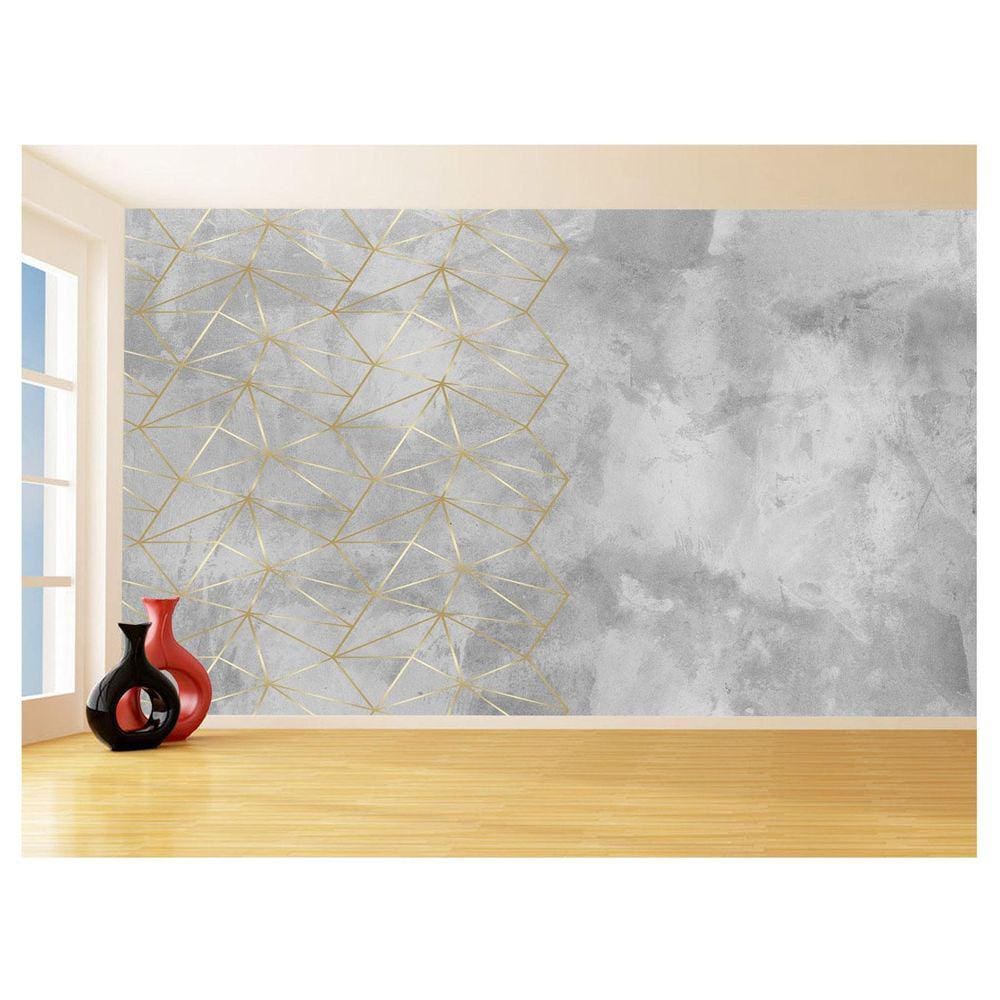 Papel De Parede 3D Concreto Queimado Risco Bege 3,5M Kkt171