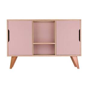 Balcão Buffet com 2 Portas Carvalho e Rosa Claro