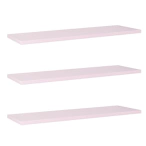 Kit Com 3 Prateleiras 60 X 15cm Suporte Invisivel Cor Rosa Bebe