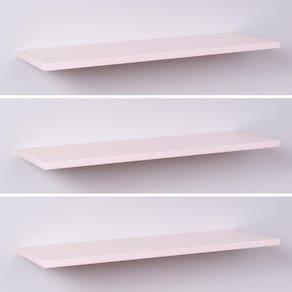 Kit Com 3 Prateleiras 40 X 20cm Suporte Invisivel - Cor Rosa Bebe