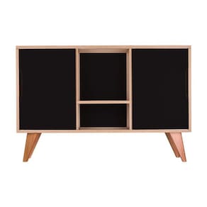 Balcão Buffet com 2 Portas Carvalho e Preto