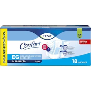 Fralda Geriátrica Tena Confort EG com 18 unidades