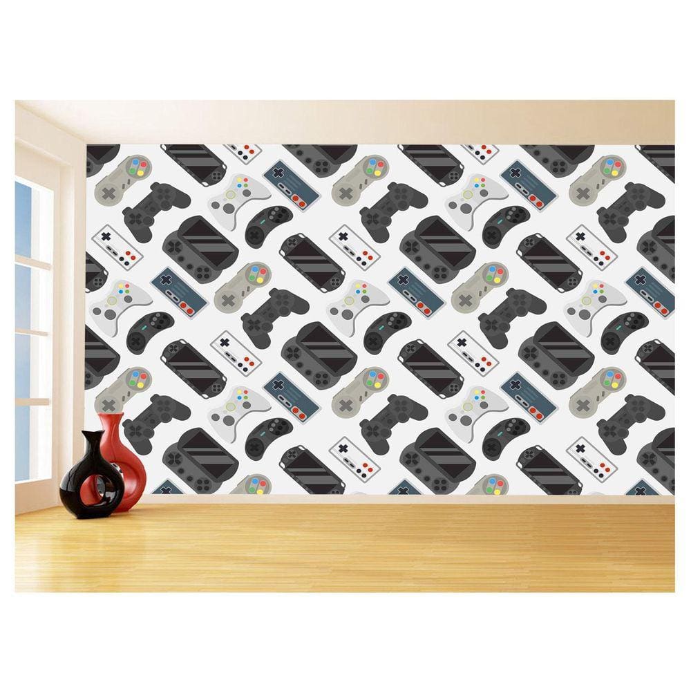 Papel De Parede 3D Infantil Controle Game Jogo 3,5M Azs273