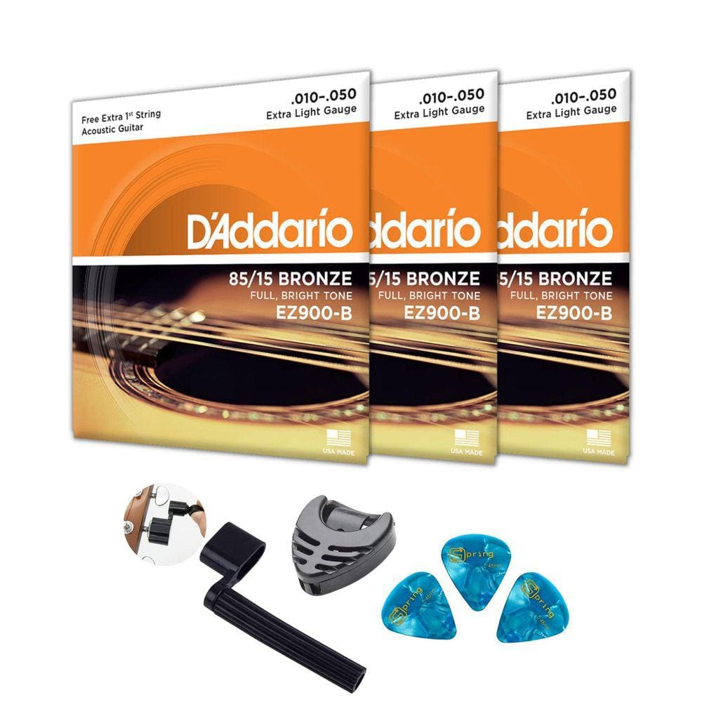 Encordoamento Daddario 85/15 PB - Kit 03 + Acessórios