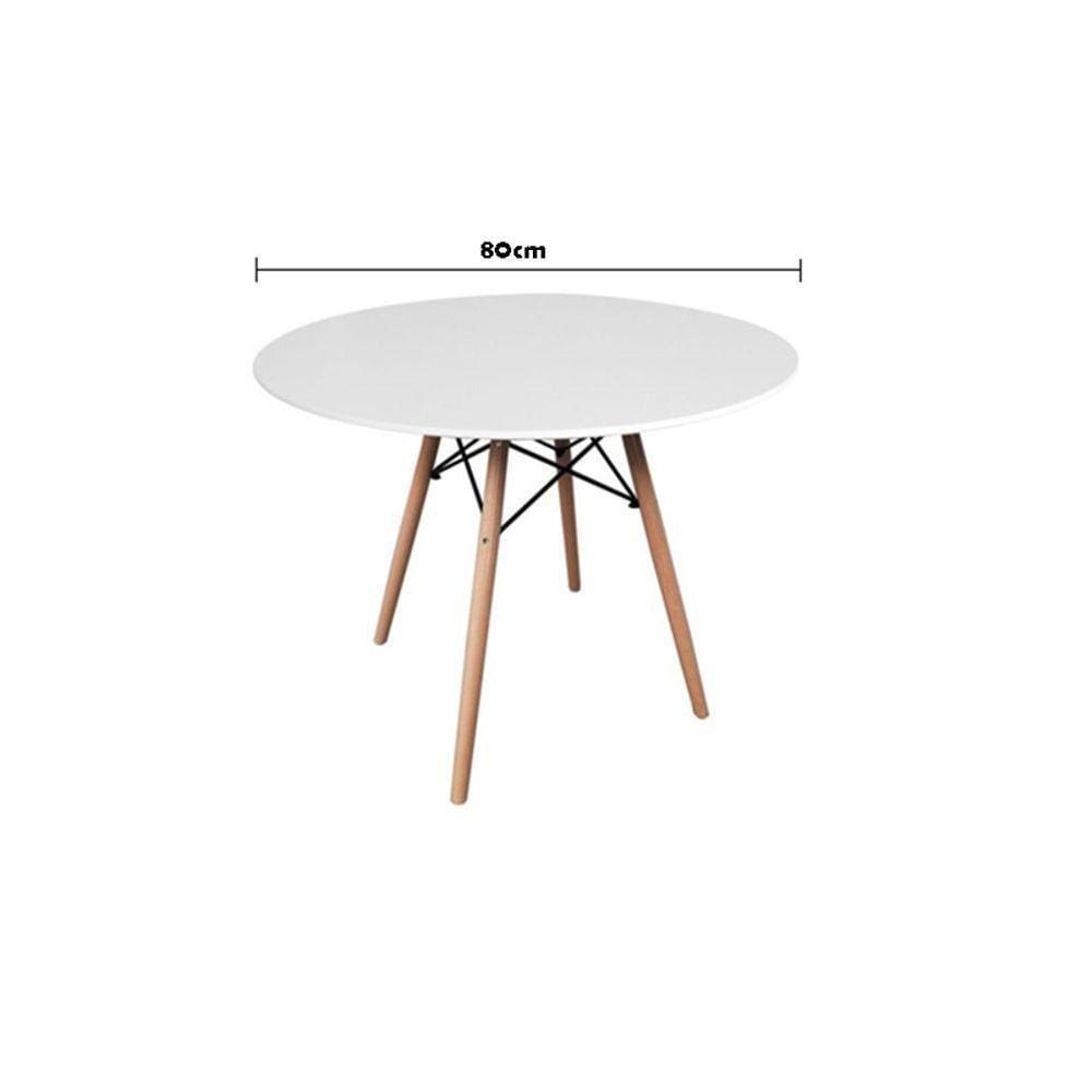 Mesa De Jantar Redonda Eames Eiffel 80cm Branca