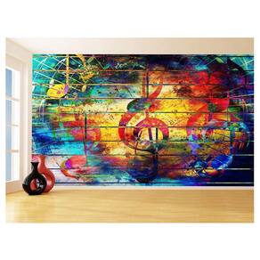 Papel De Parede Musica Notas Musicais Cor Arte 3,5M Mus91