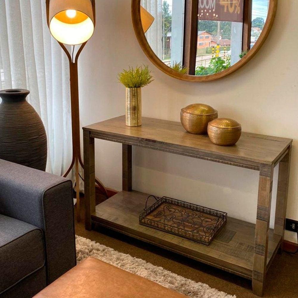 Apararador em Madeira Maciça 127cm Robusto Artefama Móveis Cinza