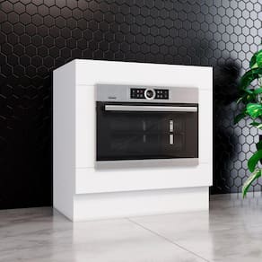 Balcão para Forno de Embutir sem Tampo Emily Espresso Móveis Branco HP