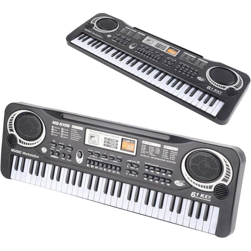 Brinquedo Teclado Piano Musical Infantil Com Microfone Karaokê 37