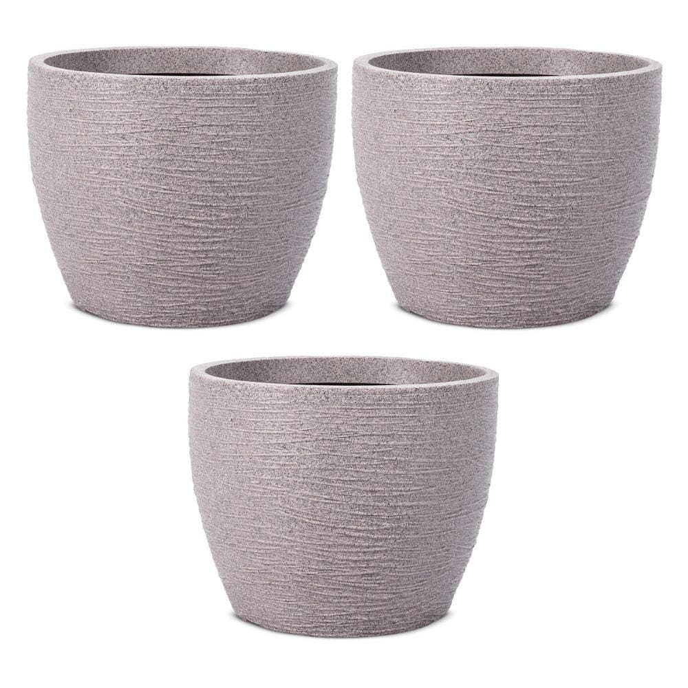 Kit 3 Vasos Elba Pedra 27cm Terrano