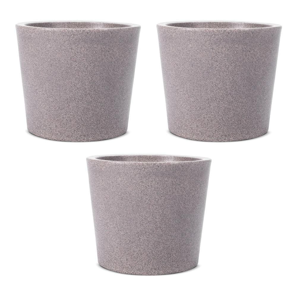 Kit 3 Vasos Badi Pedra 28cm Terrano