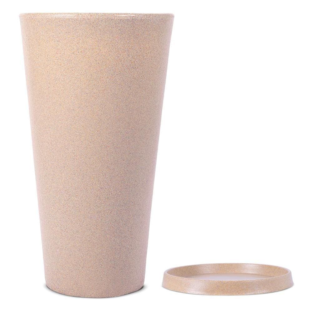 Kit Vaso e Prato Aldora Bege 45cm Terrano