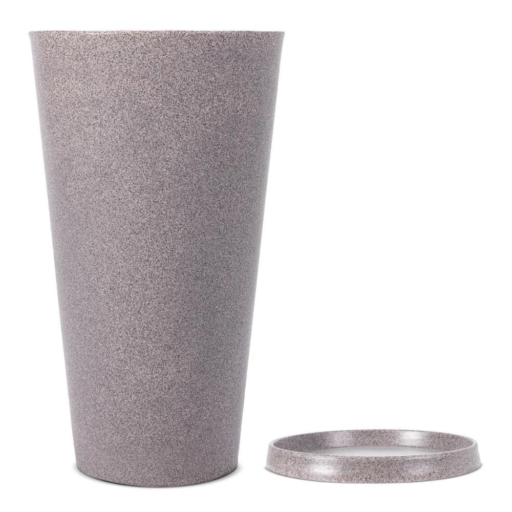 Kit Vaso e Prato Aldora Pedra 56cm Terrano