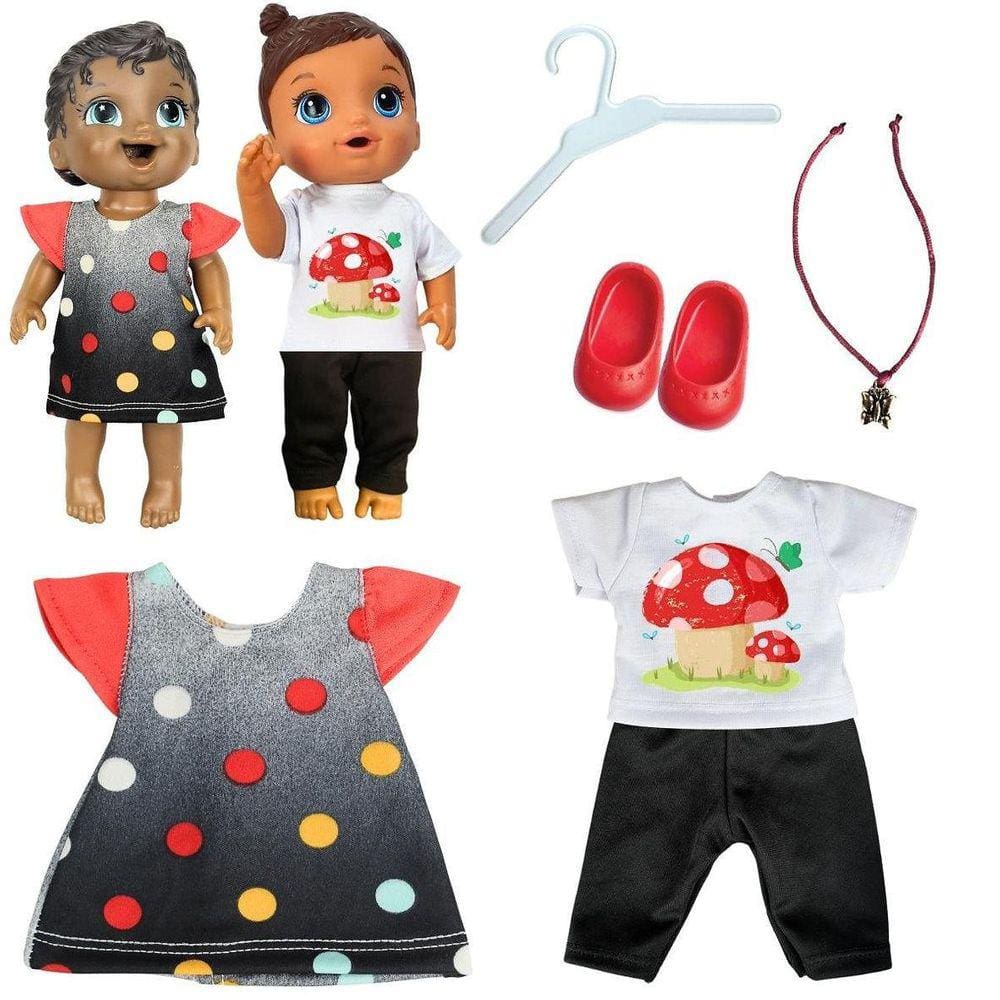 Kit Roupa De Boneca Para Baby Alive - Pijama Ovelhinha Rosa