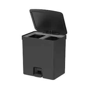 Lixeira Com Pedal Trium 30 L Com Duplo Compartimento Preto Ou
