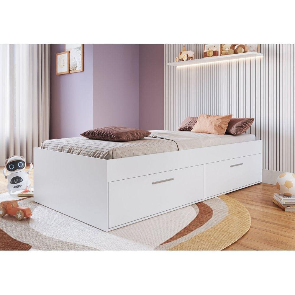 Cama Solteiro com 4 Portas Tokkio Branco
