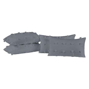 Kit 04 Almofadas Cheias Poppy 60cm x 30cm - Cinza