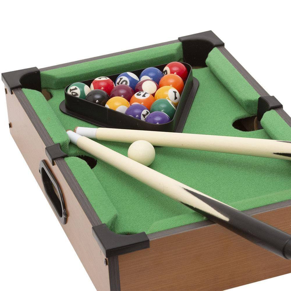 Mini Mesa de Sinuca Bilhar Snooker Infantil Com Pé 2 Tacos 16 Bolas  Triângulo Giz Brinqway