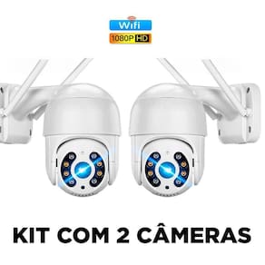 Kit 2 Câmeras Segurança Wifi Full HD A8 | 360° Prova d`água