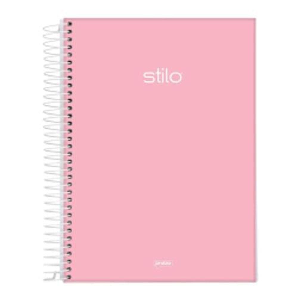 Caderno Universitário 10 Matérias Jandaia Stilo Pastel Rosa