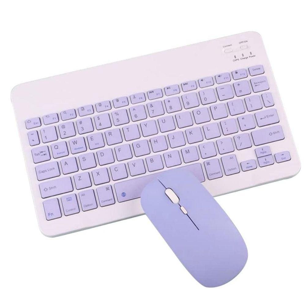 Kit Teclado + Mouse Lilás p/ Amazon Fire HD 10 ABNT
