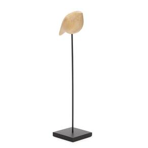 Escultura Pássaro em Poliresina 35cm - Bege