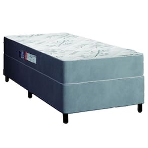 Cama Box Solteiro Colchão Espuma Egito 88x188x57cm Cinza / Branco Portobel - Suporta até 100kg por Pessoa