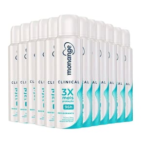 Kit Desodorante Aerosol Monange Clinical Revigorante 150ml - 12 Unidades
