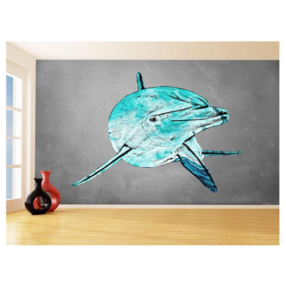 Papel De Parede 3D Animais Pop Art Golfinho Cor 3,5M Pxa292
