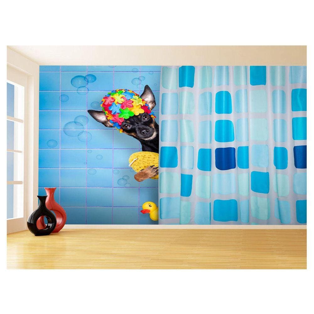 Papel De Parede Animal Cão Petshop Banho Tosa 3,5M Anm404