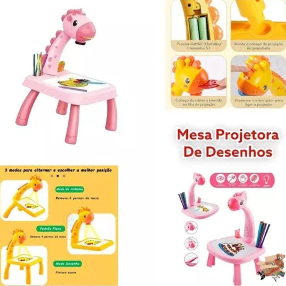Mesa Projetora Infantil  Amarelo  36 Imagens Pintura