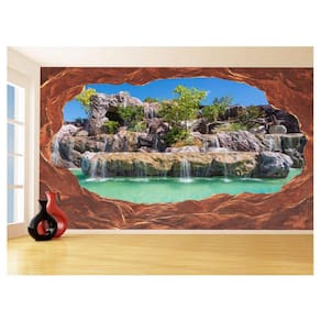 Papel De Parede 3D Praia Mar Caverna Pedras Céu 3,5M Npr288