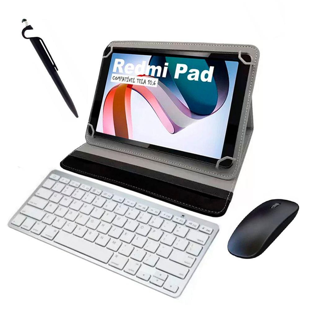 Melhor Capa + Teclado e Mouse Para Pad 10.6"+ Caneta