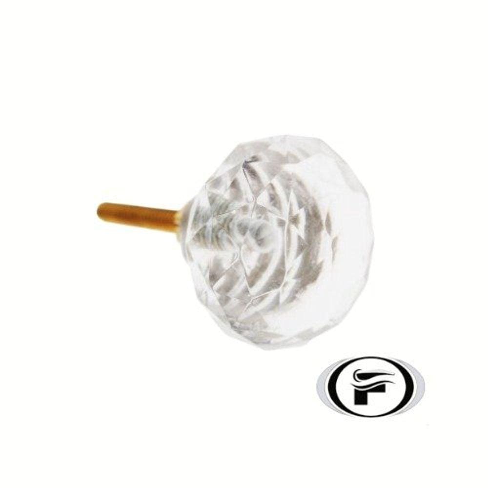 Puxador Cristal 3109 Dourado Ponto Vênus
