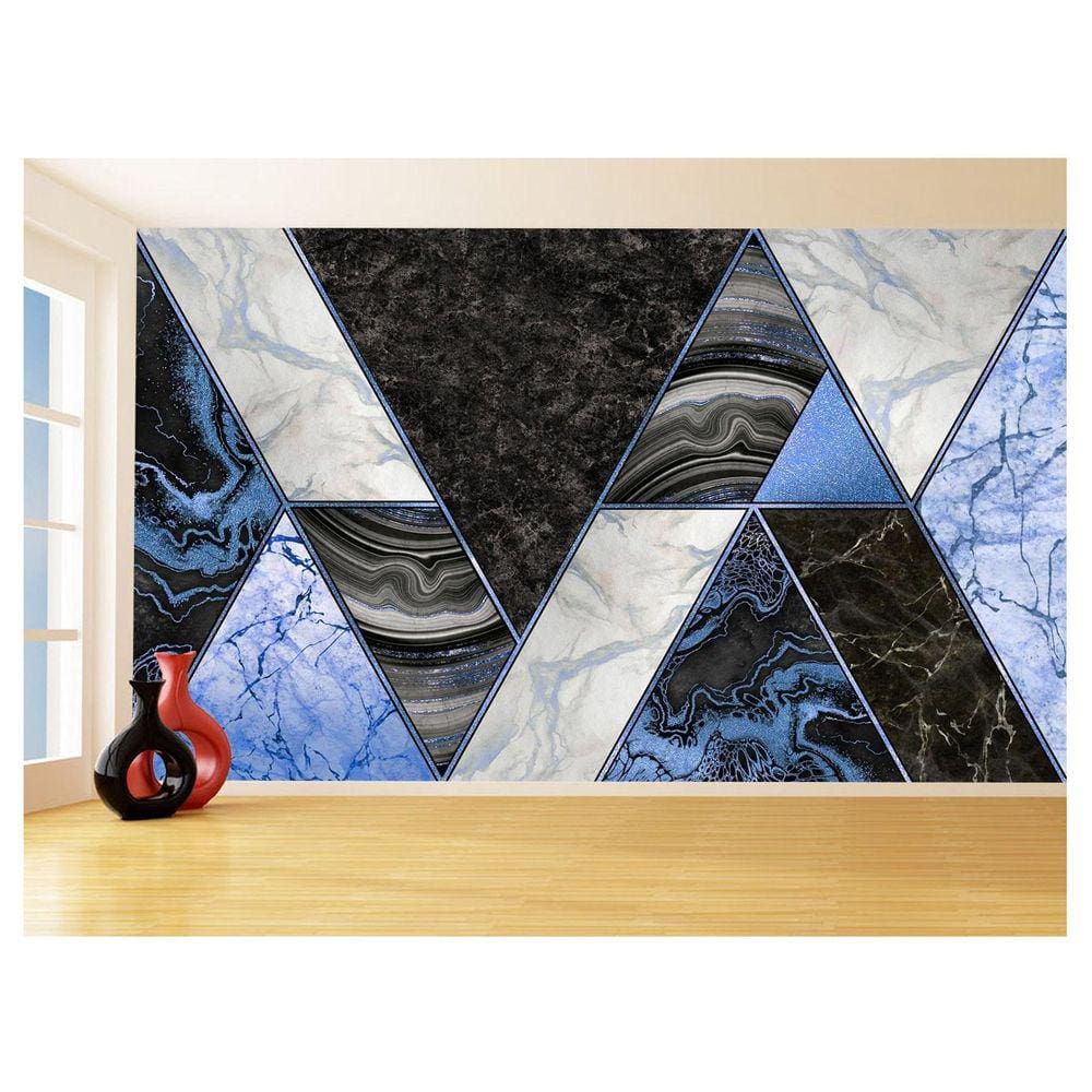 Papel De Parede 3D Estilo Marmore Cores Formas 3,5M Mbr62