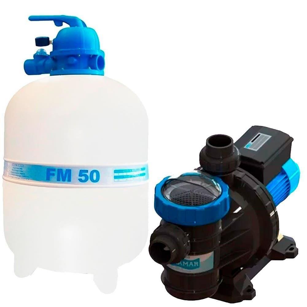 Filtro para Piscina 3/4 CV FM-50 FILTER com Bomba 3/4 CV Bmc-75 SODRAMAR Até 78 Mil Litros