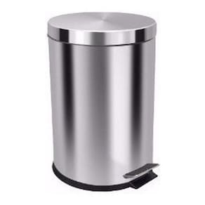 Lixeira 12 Litros Com Pedal Aço Inox Cesto Interno Removível