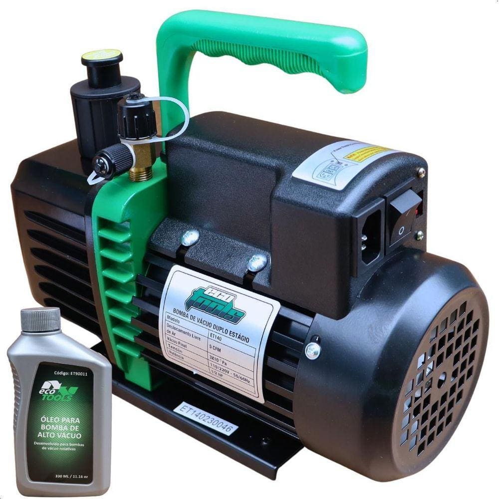 Bomba de Vácuo Duplo Estágio Ecotools ET140 5cfm Bivolt