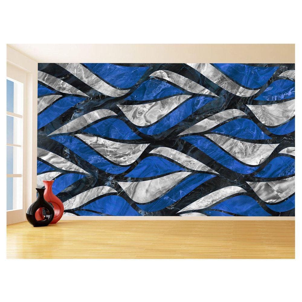 Papel De Parede 3D Estilo Marmore Cores Formas 3,5M Mbr176