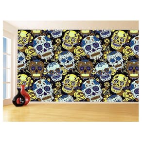 Papel De Parede 3D Textura Caveiras Mexicanas 3,5M Txt205
