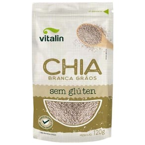 Kit 6X: Chia Em Grãos Branca Sem Glúten Vitalin 120G